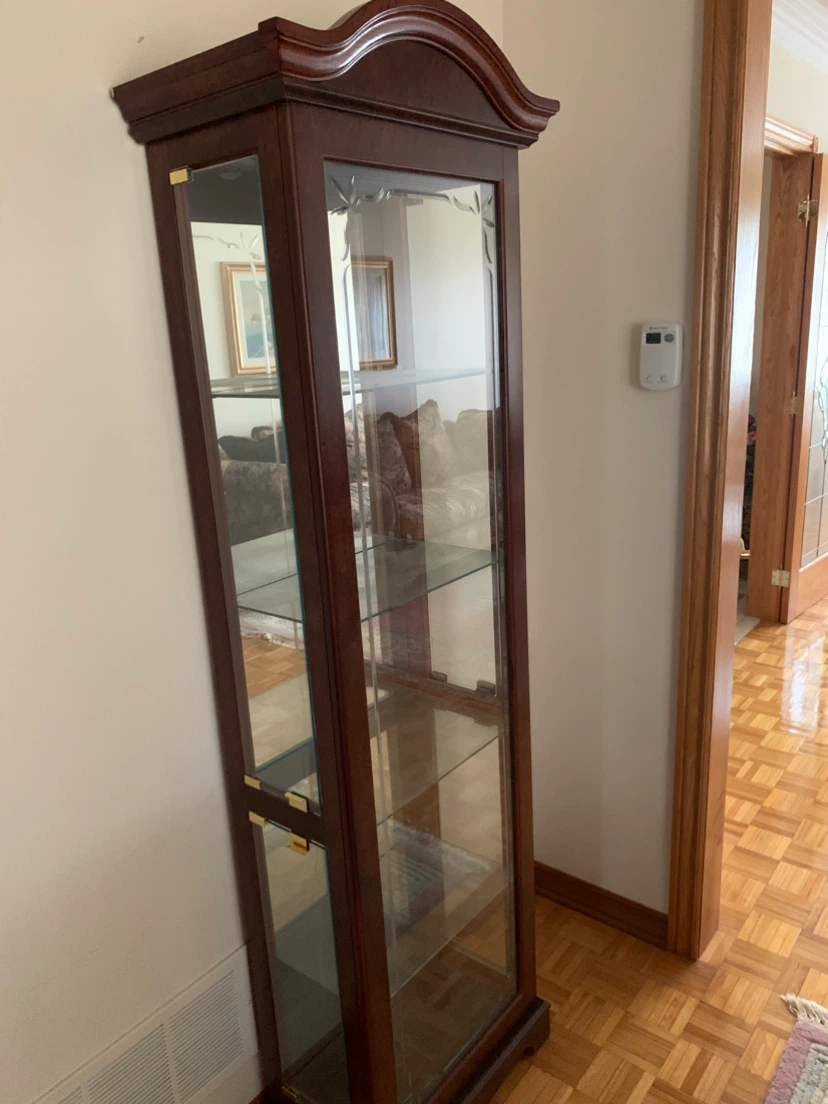 Wooden Display Cabinet with Glass Shelves - photo 2