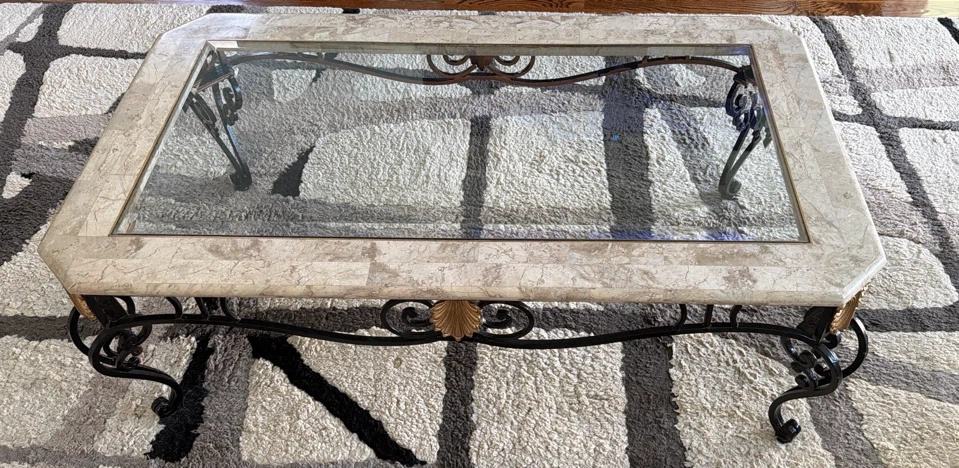 Coffee Table-Rectangle and Wrought Iron-Vintage! - photo 2