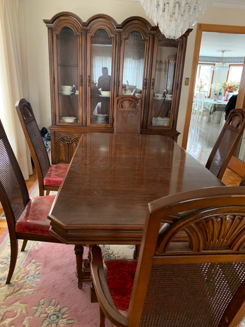 Dining Room Set with Table, 6 Chairs and Hutch - photo 2
