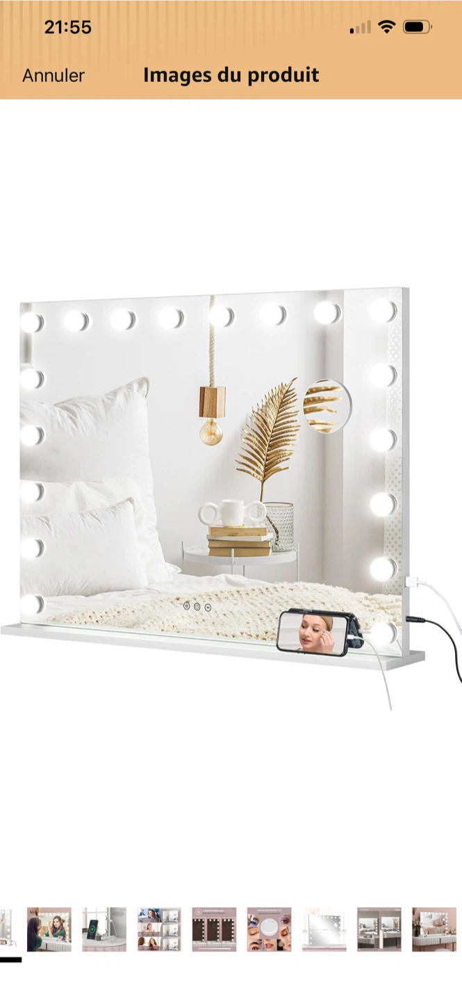 Miroir de maquillage Homcom avec lumières neuf jamais utilisé