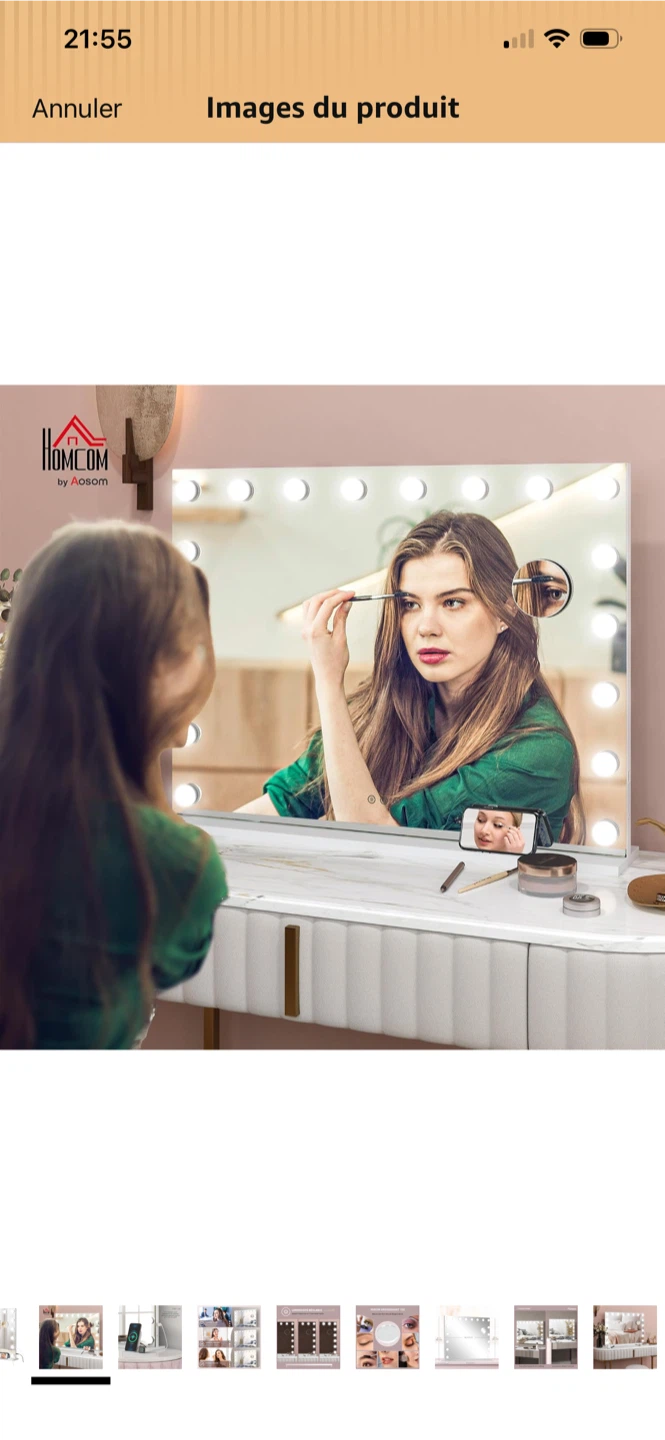 Miroir de maquillage Homcom avec lumières neuf jamais utilisé - photo 2