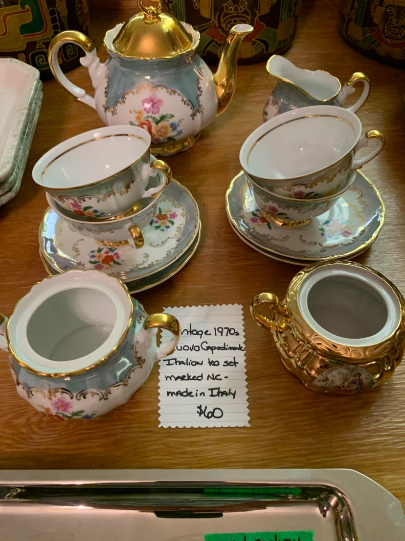 Vintage 1970s Nuova Capodimonte Italian Tea Set - photo 2