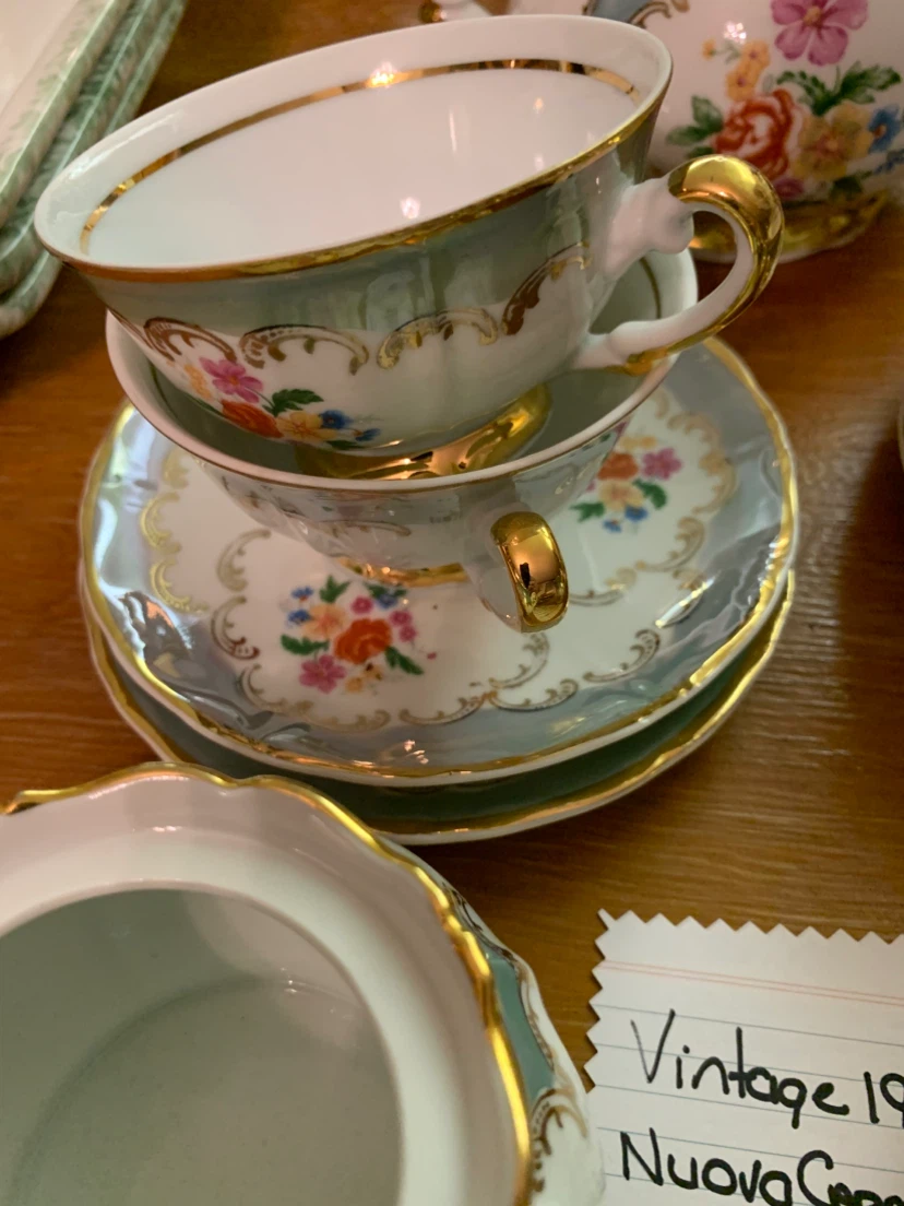 Vintage 1970s Nuova Capodimonte Italian Tea Set - photo 4