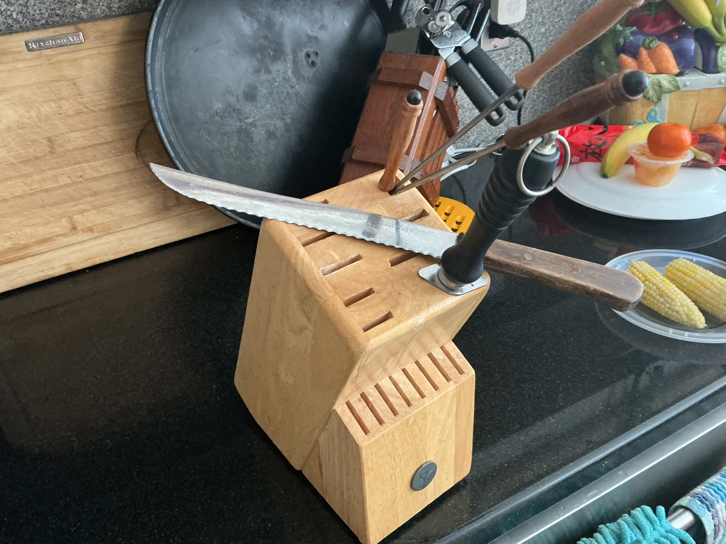 Wooden Knife Block , utensil include
