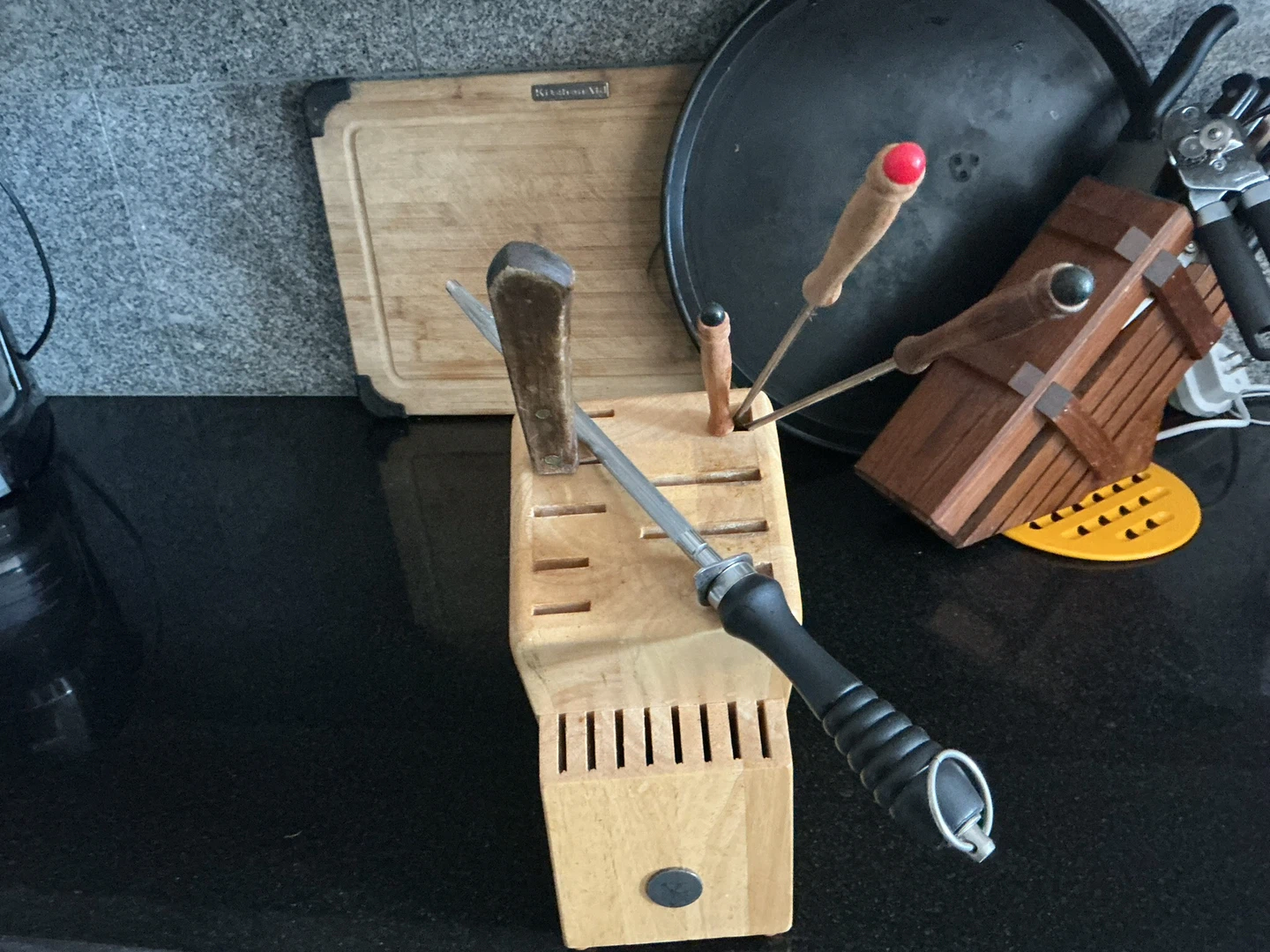 Wooden Knife Block , utensil include - photo 2