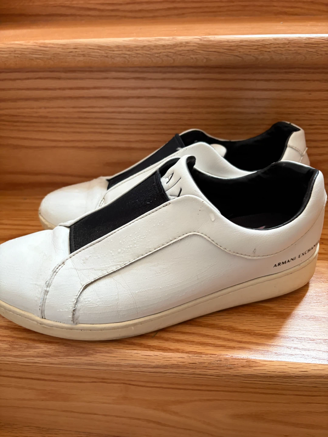 Armani Exchange White Slip-On Sneakers
