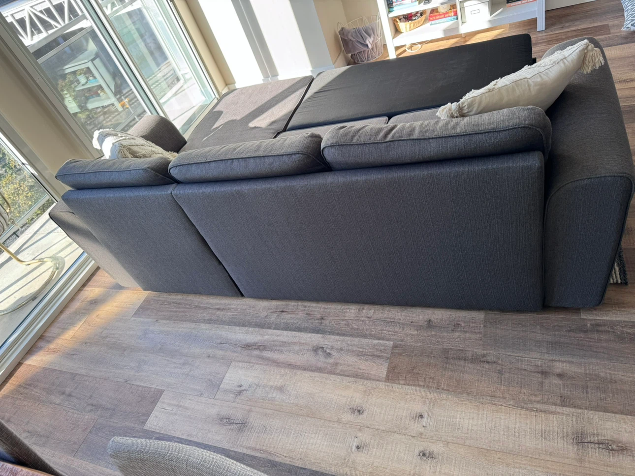 Structube Dark Grey Sectional Sofa Bed with Storage - photo 4