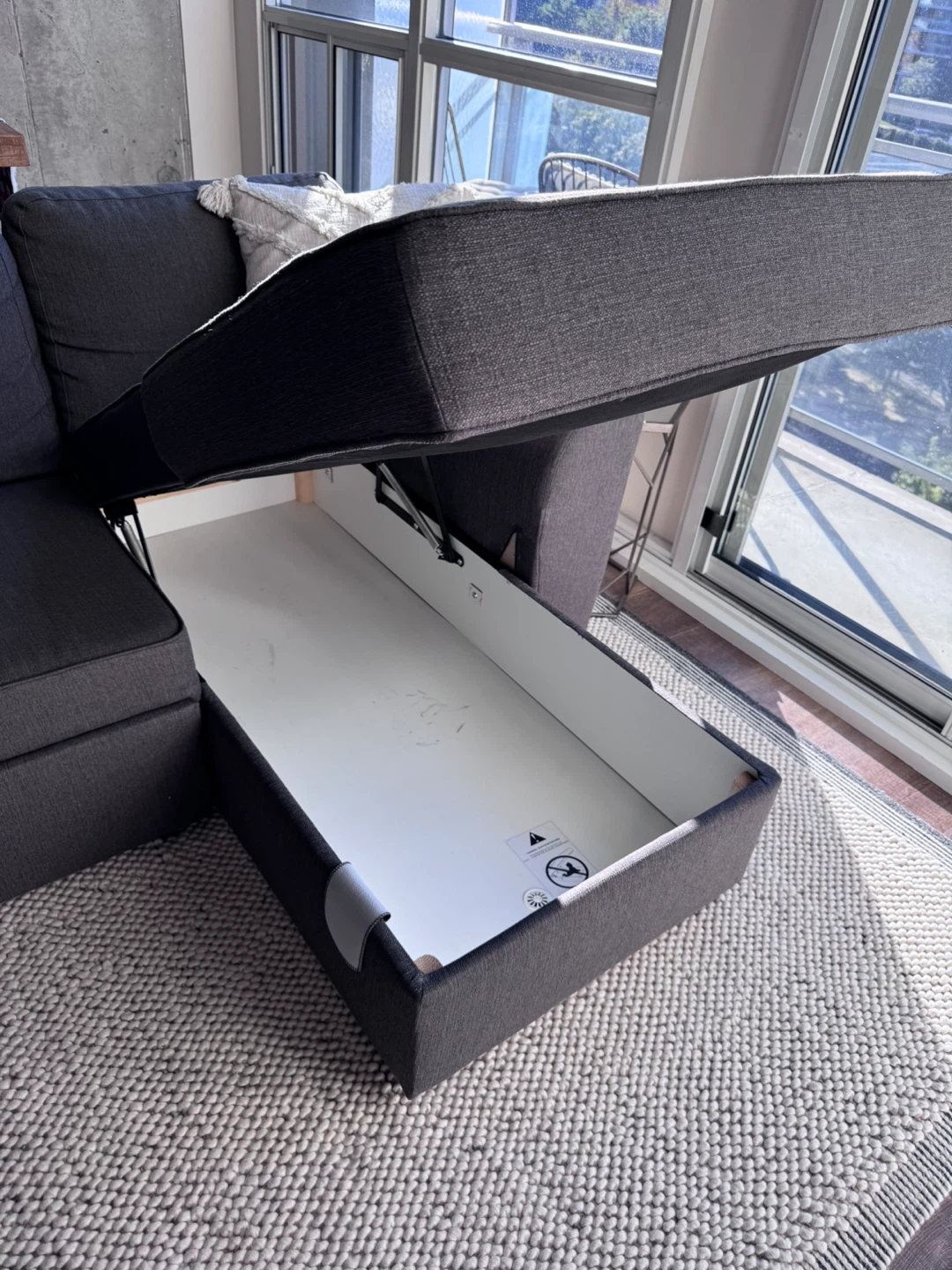 Structube Dark Grey Sectional Sofa Bed with Storage - photo 5