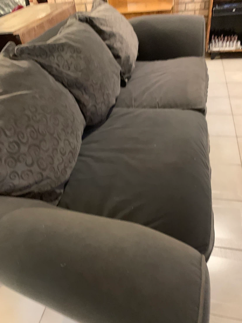 Dark Grey Velvet Sofa - photo 4