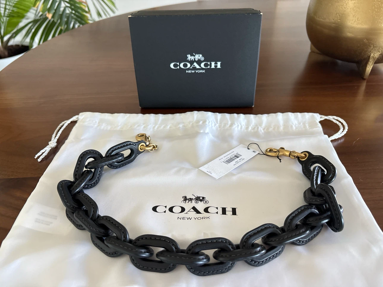 Coach Leather Chain Shoulder Strap