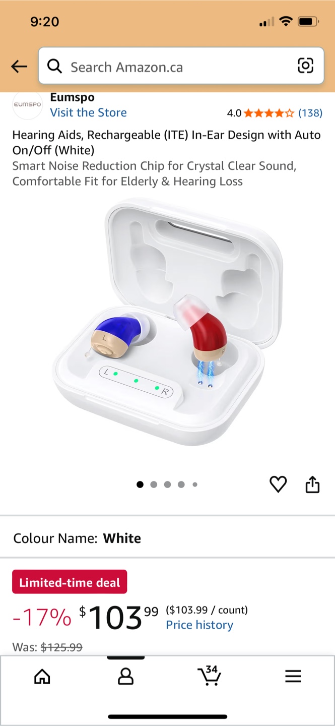 Eumspo Rechargeable In-Ear Hearing Aids