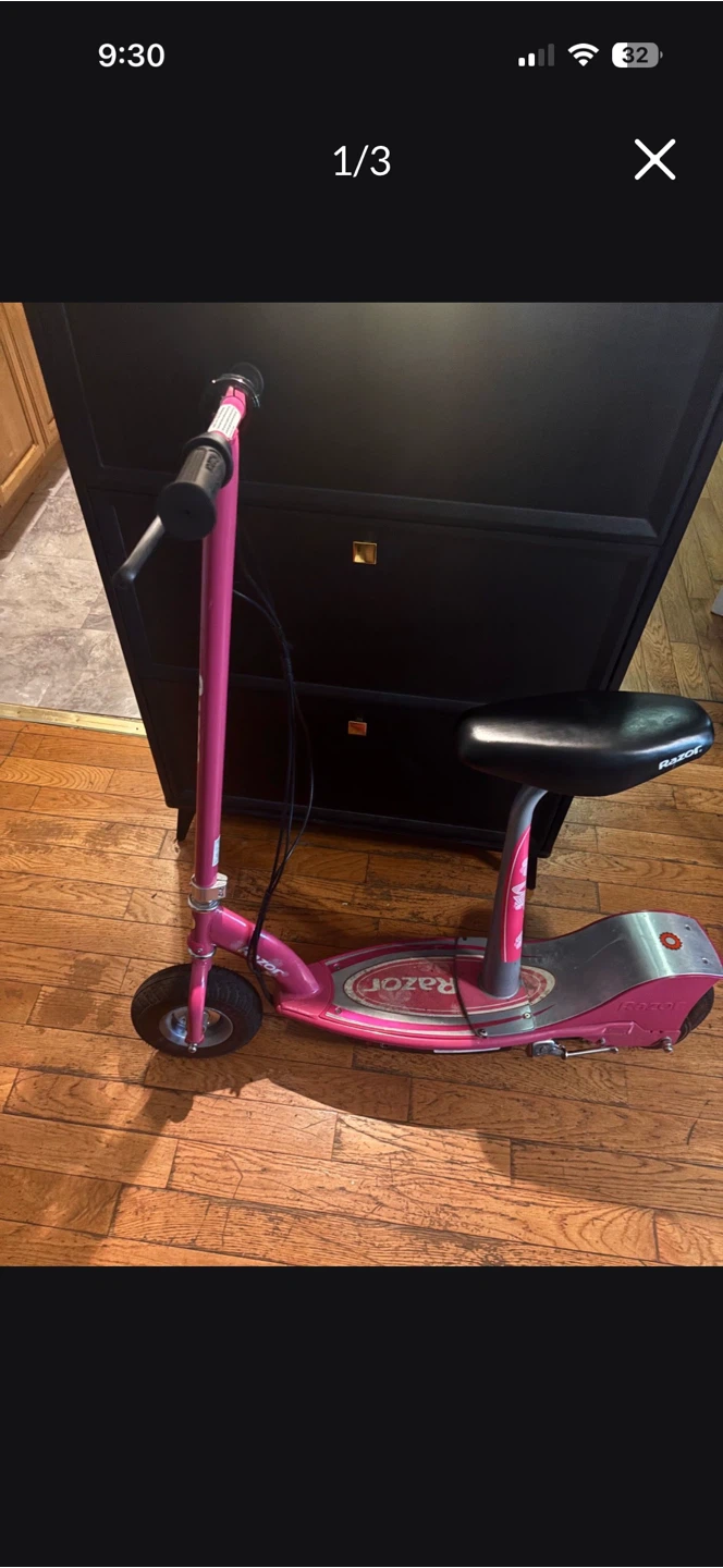 Razor Pink Electric Scooter with Seat