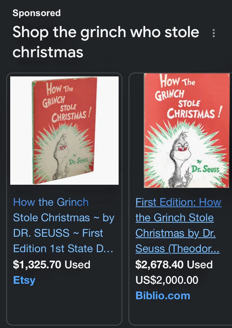 How The Grinch Stole Christmas! by Dr. Seuss First Edition