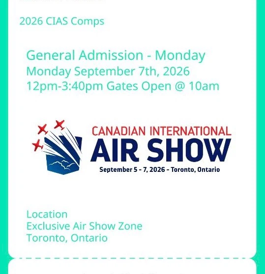 2026 Canadian International Air Show Ticket