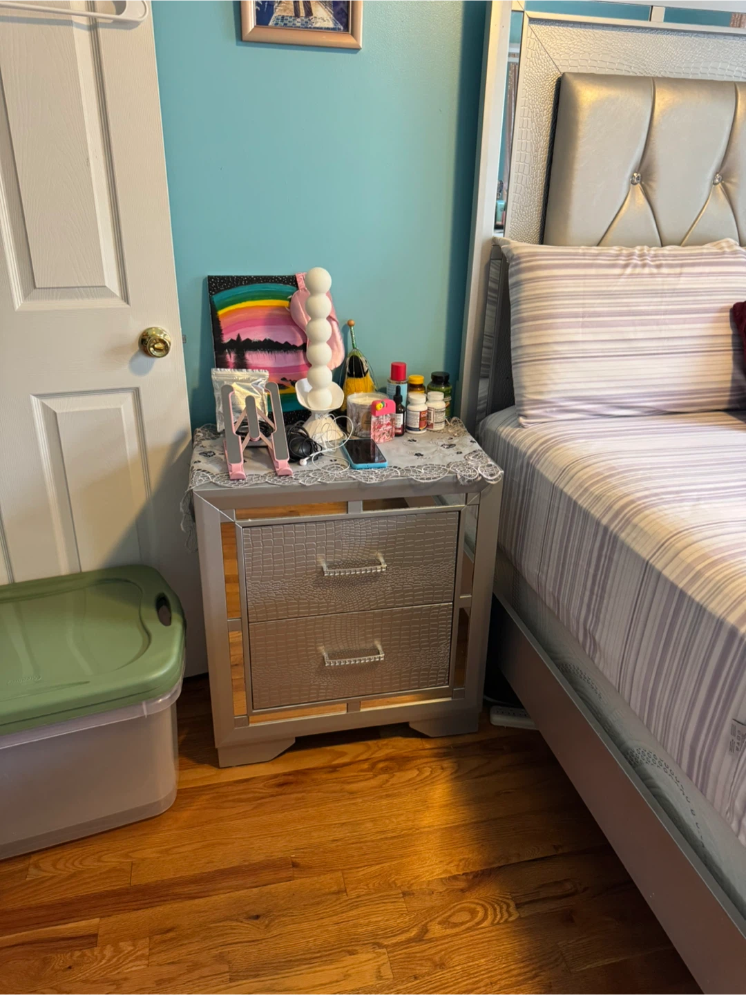 Silver Mirrored Bedroom Set