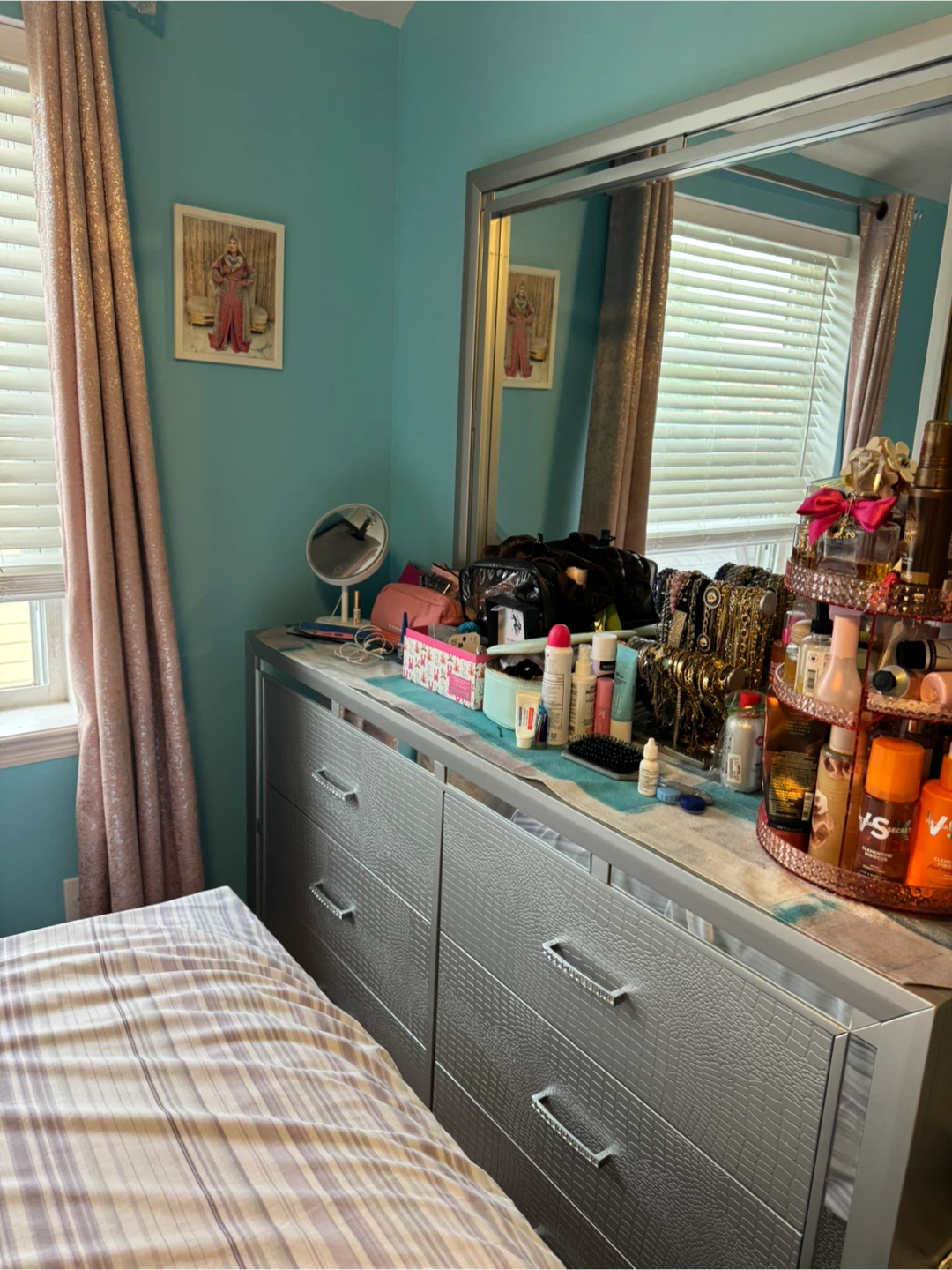 Silver Mirrored Bedroom Set - photo 4