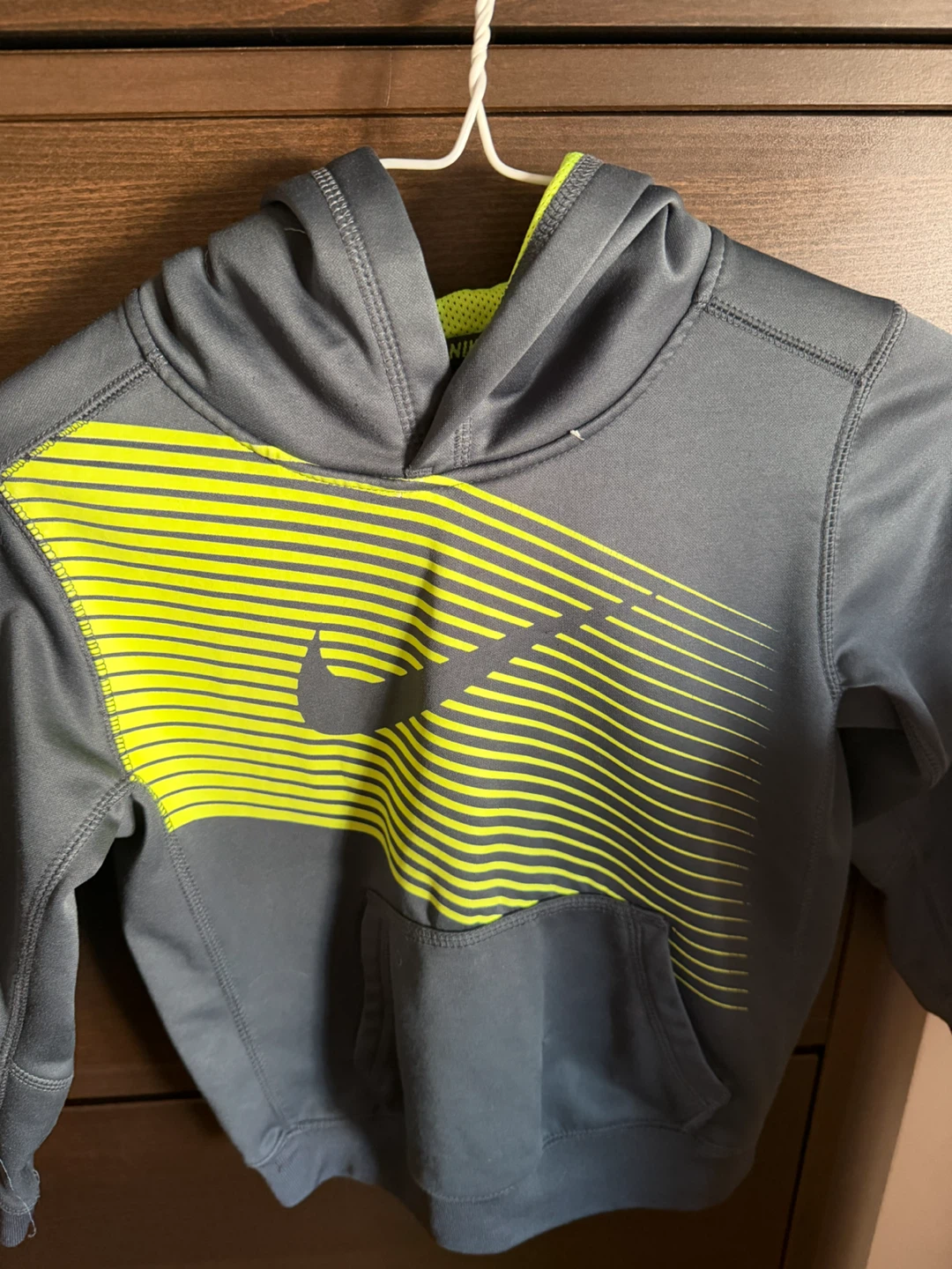 Nike Grey & Yellow Graphic Hoodie