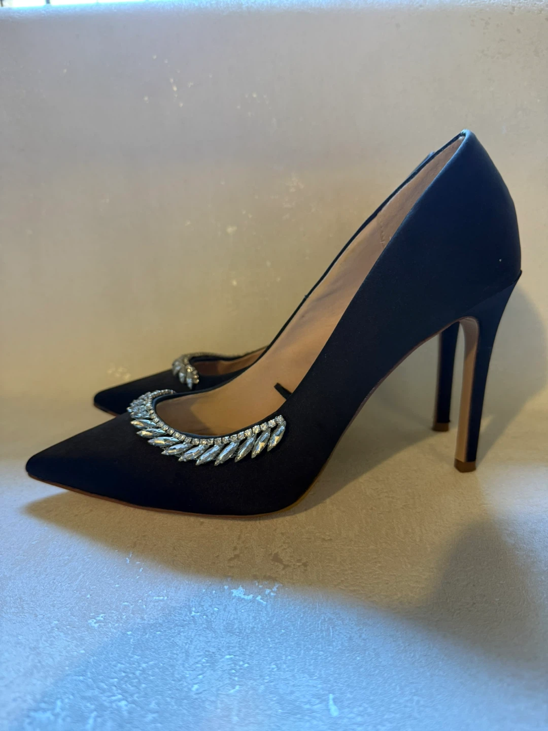 H&M Black Embellished Heels - Size 39