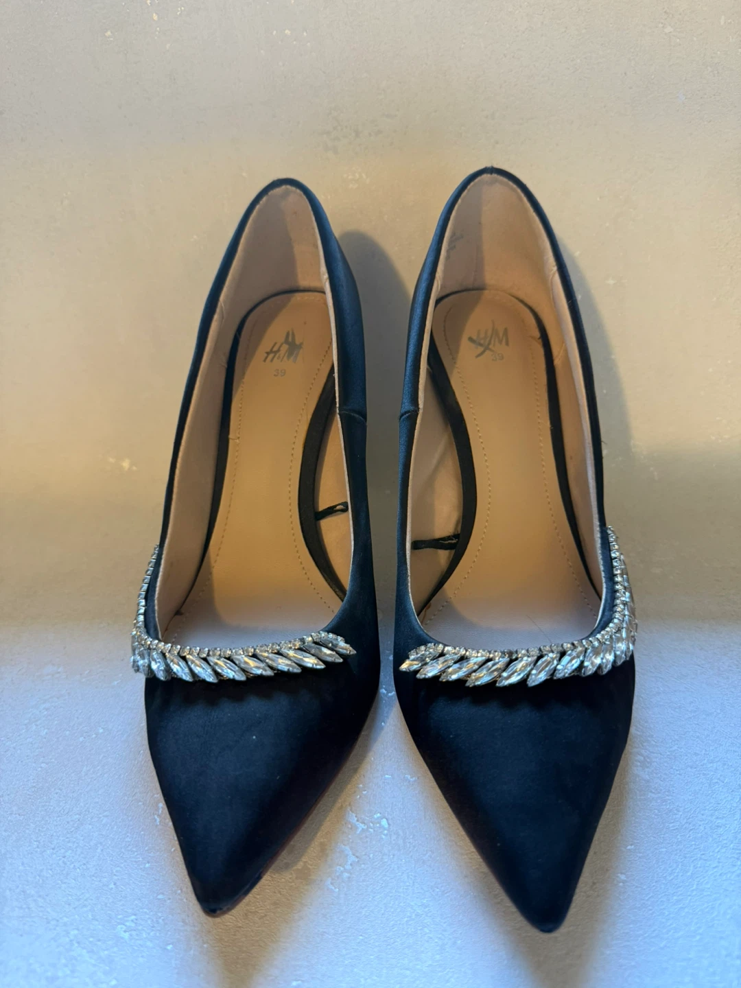 H&M Black Embellished Heels - Size 39 - photo 2