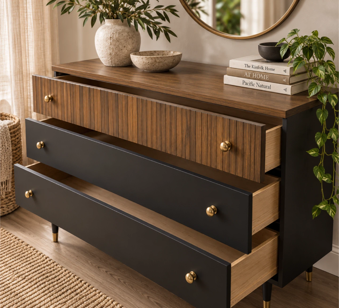 ✨ Gibbard Mahogany Dresser | Modern Fluted Design ✨ - photo 4
