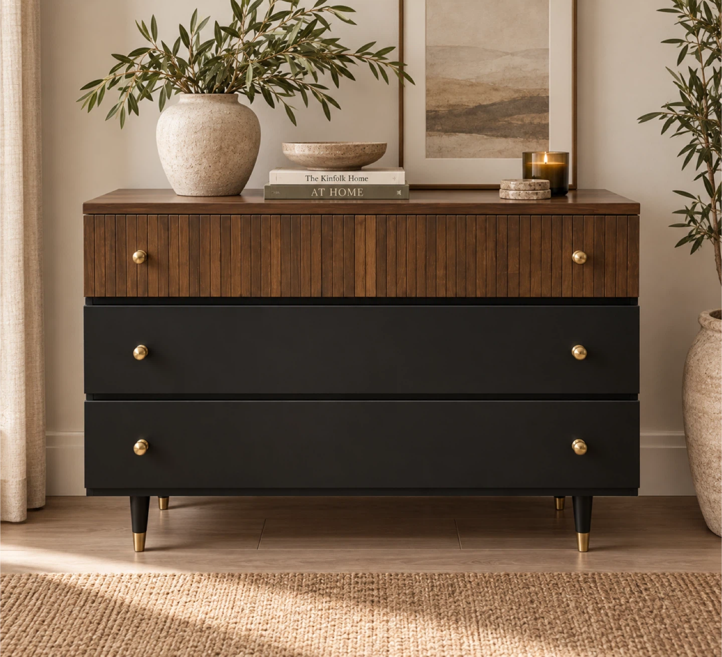 ✨ Gibbard Mahogany Dresser | Modern Fluted Design ✨