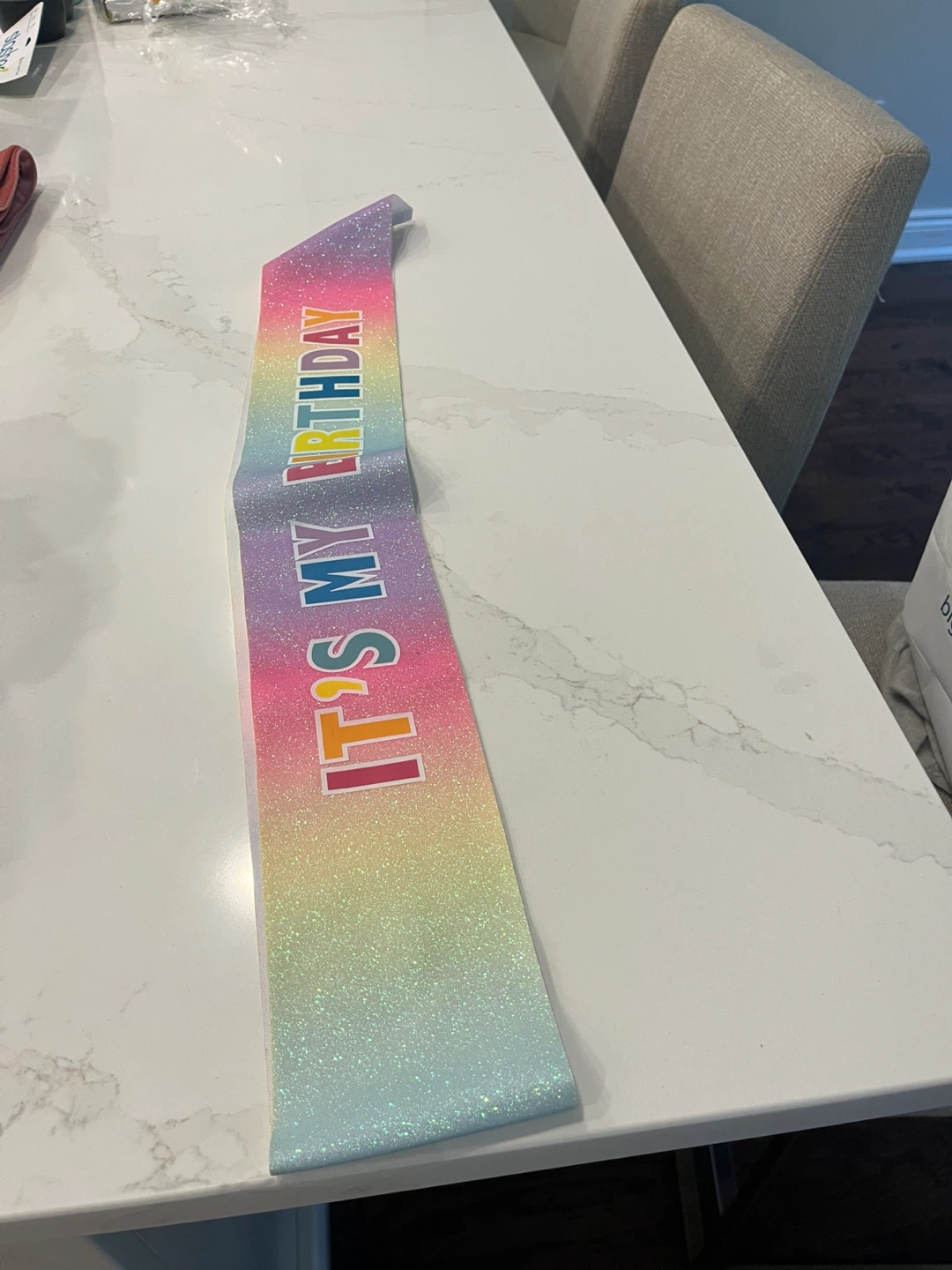 It's My Birthday Rainbow Glitter Sash
