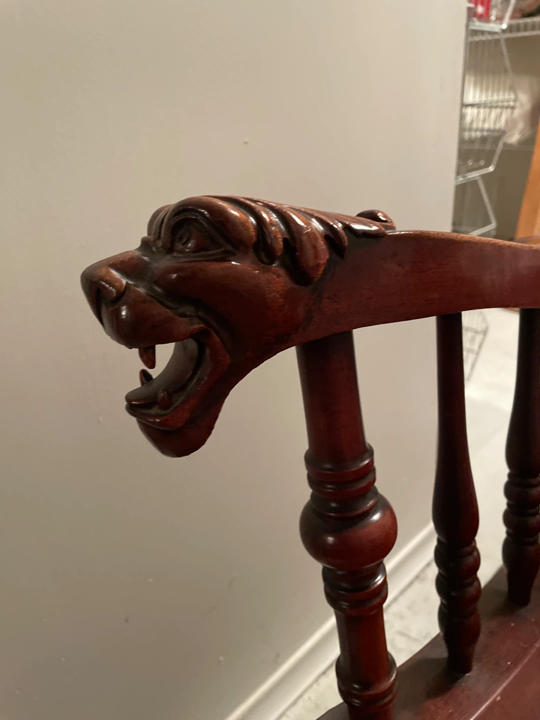 Vintage Carved Wooden Rocking Chair - photo 2