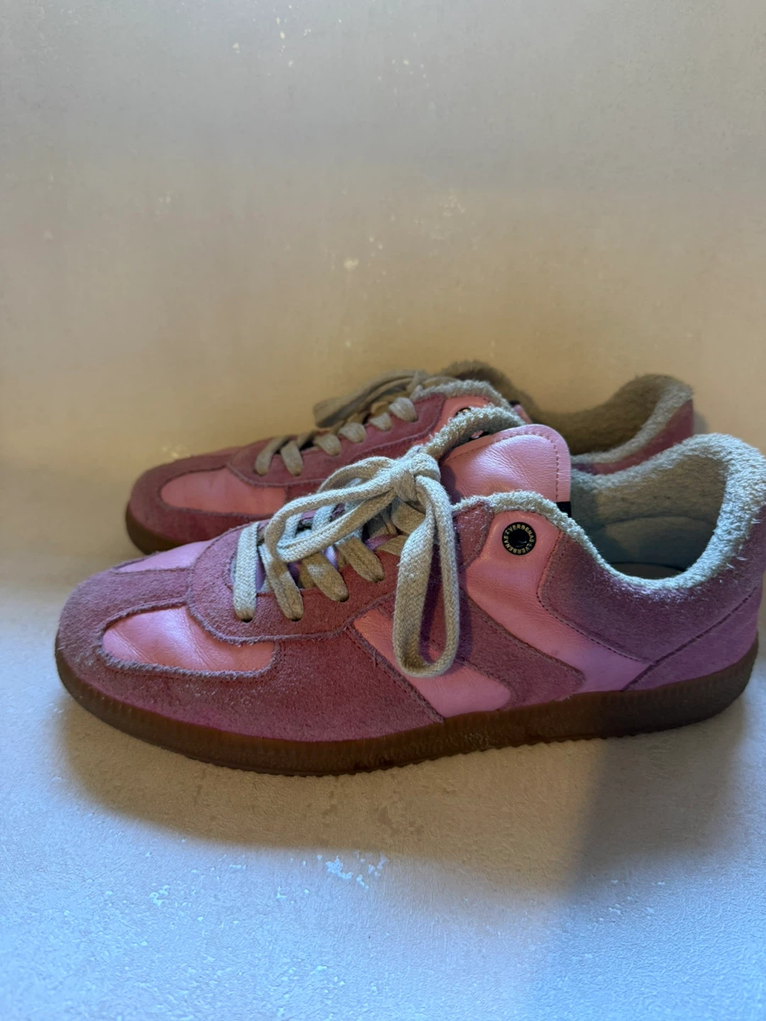 Pink Suede & Leather Sneakers