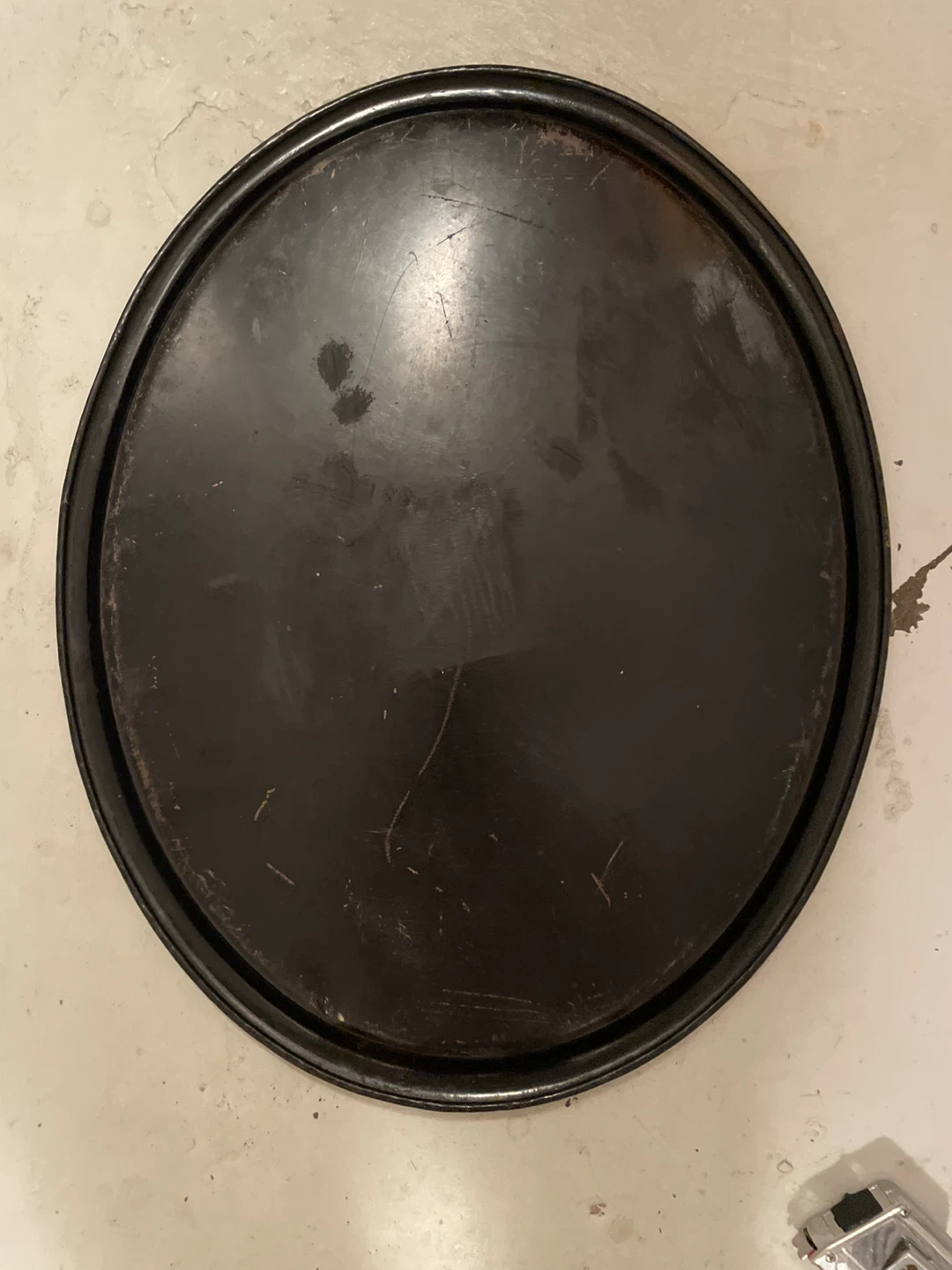 Vintage Oval Black and Gold Decorative Tray - photo 2