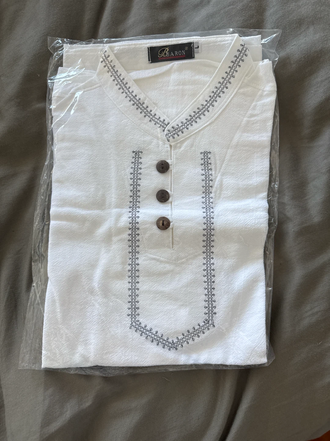 PBaron White Embroidered Shirt