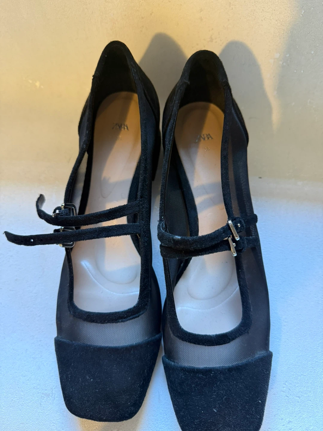 Zara Black Mesh and Suede Mary Janes - photo 3