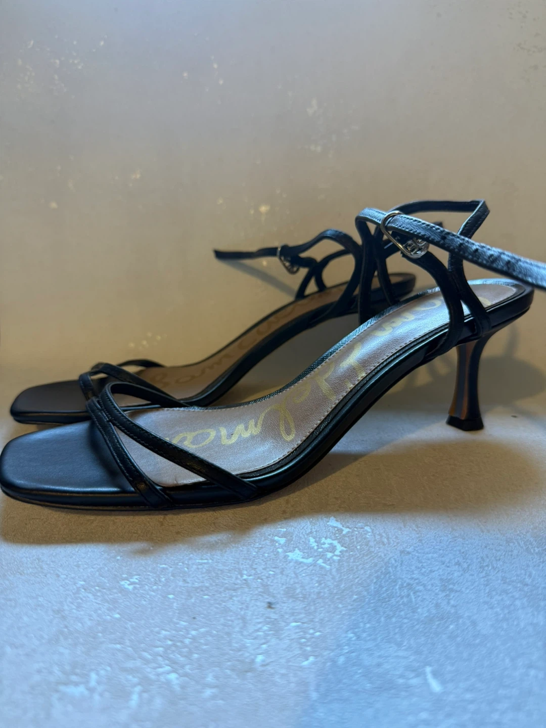 Sam Edelman Black Leather Strappy Heels
