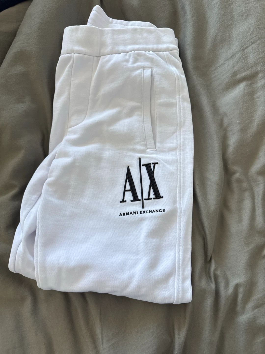 Armani Exchange White Sweatpants