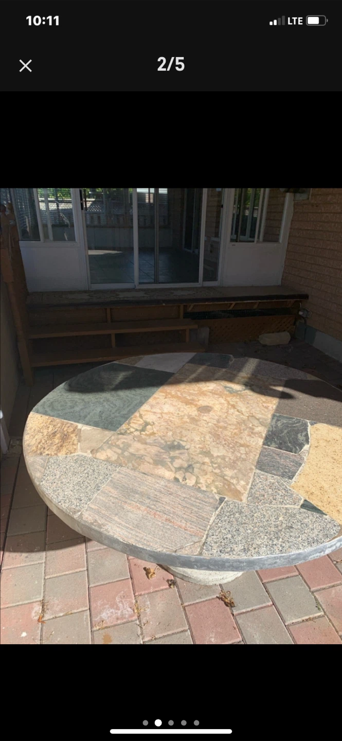 Stone mosaic outdoor dining table