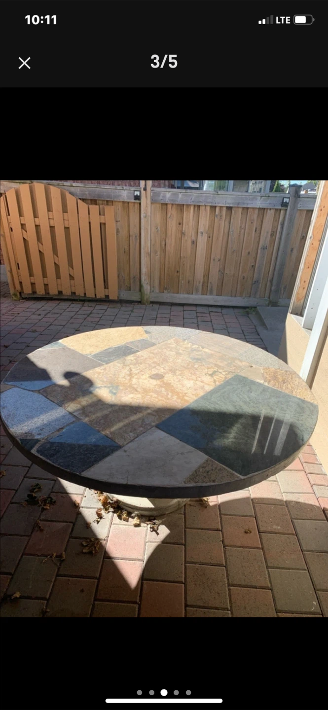 Stone mosaic outdoor dining table - photo 2
