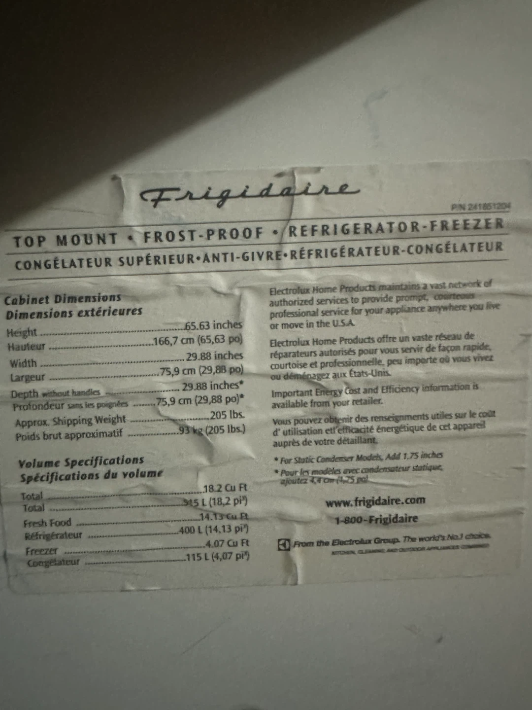 Frigidaire refrigerator. - photo 2