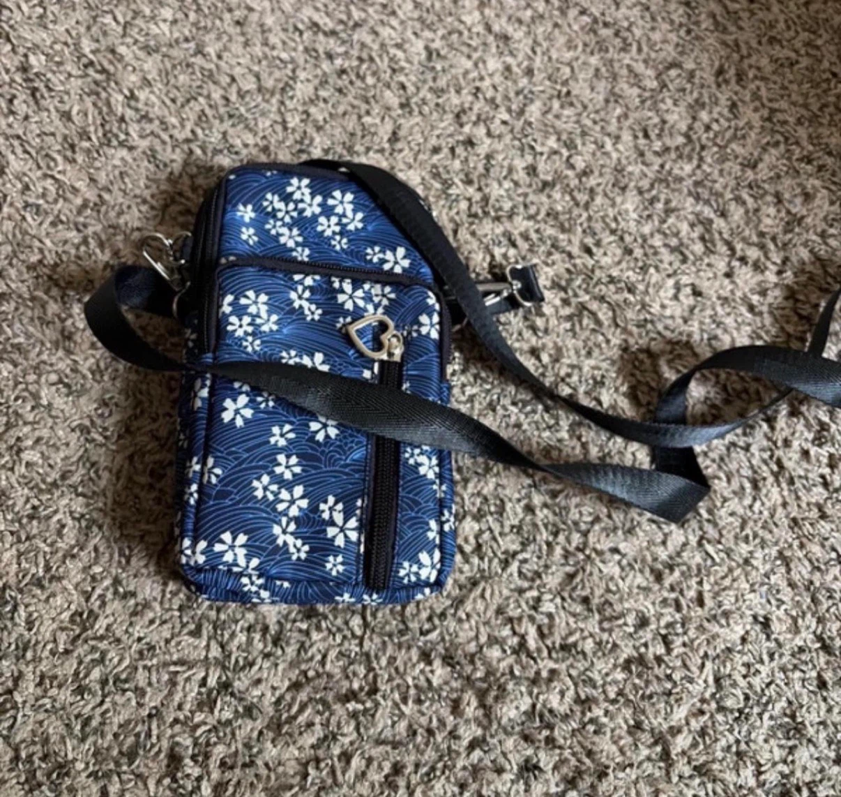 Blue Floral Small Crossbody Bag