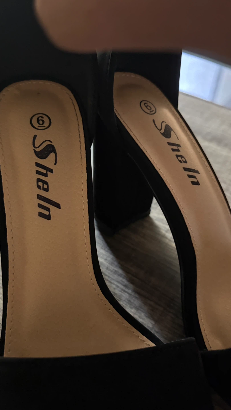 Shein Black Block Heel Sandals Size 6 - photo 2