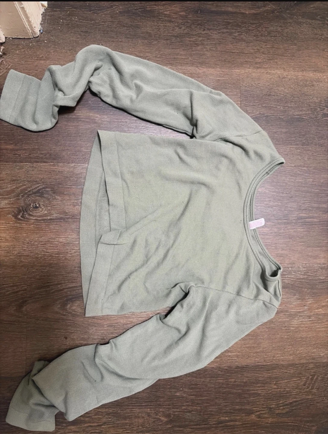 So Crop Long Sleeve Top - Green - Size L