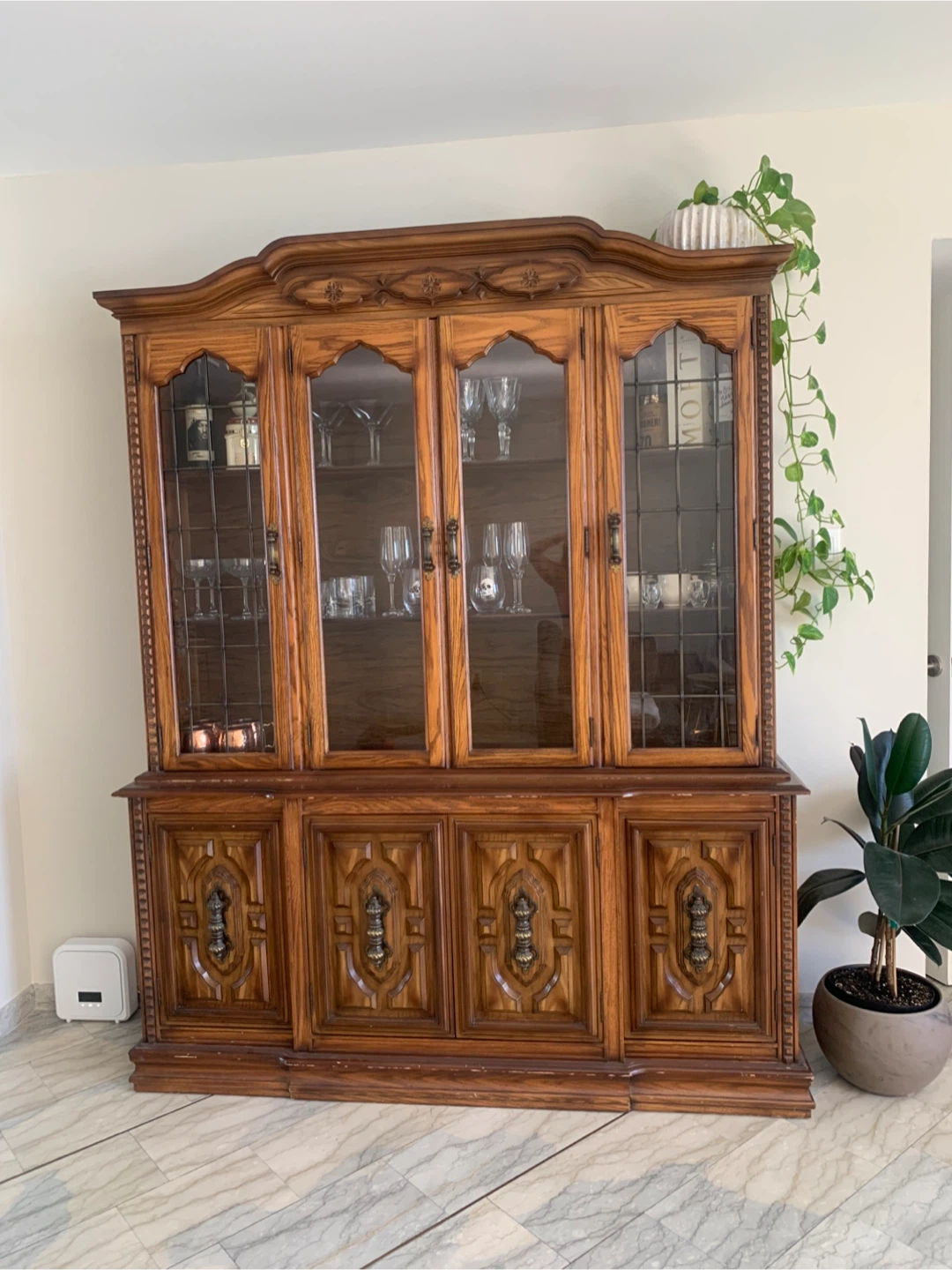 Vintage Wooden China Cabinet
