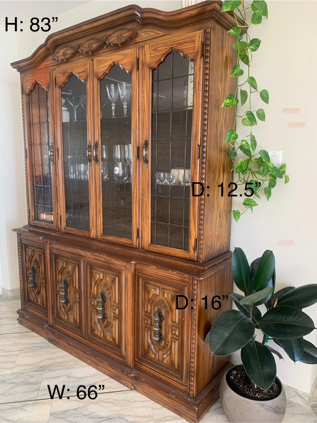 Vintage Wooden China Cabinet - photo 2