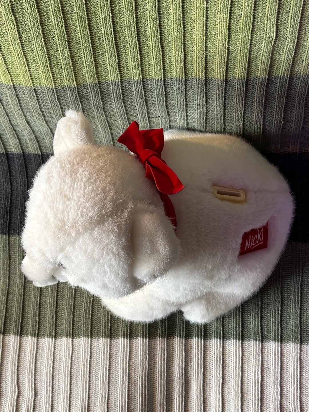 1985 Dakin Brand Nicki Plush Bear Coin Bank - VTG Plush Polar - photo 2