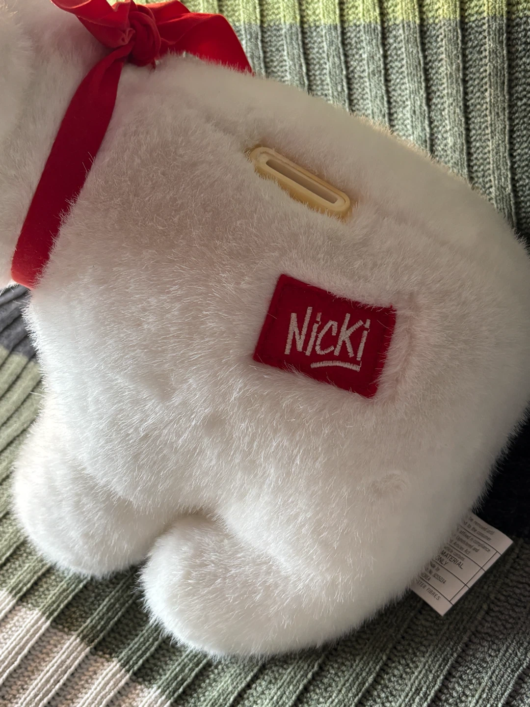 1985 Dakin Brand Nicki Plush Bear Coin Bank - VTG Plush Polar - photo 3
