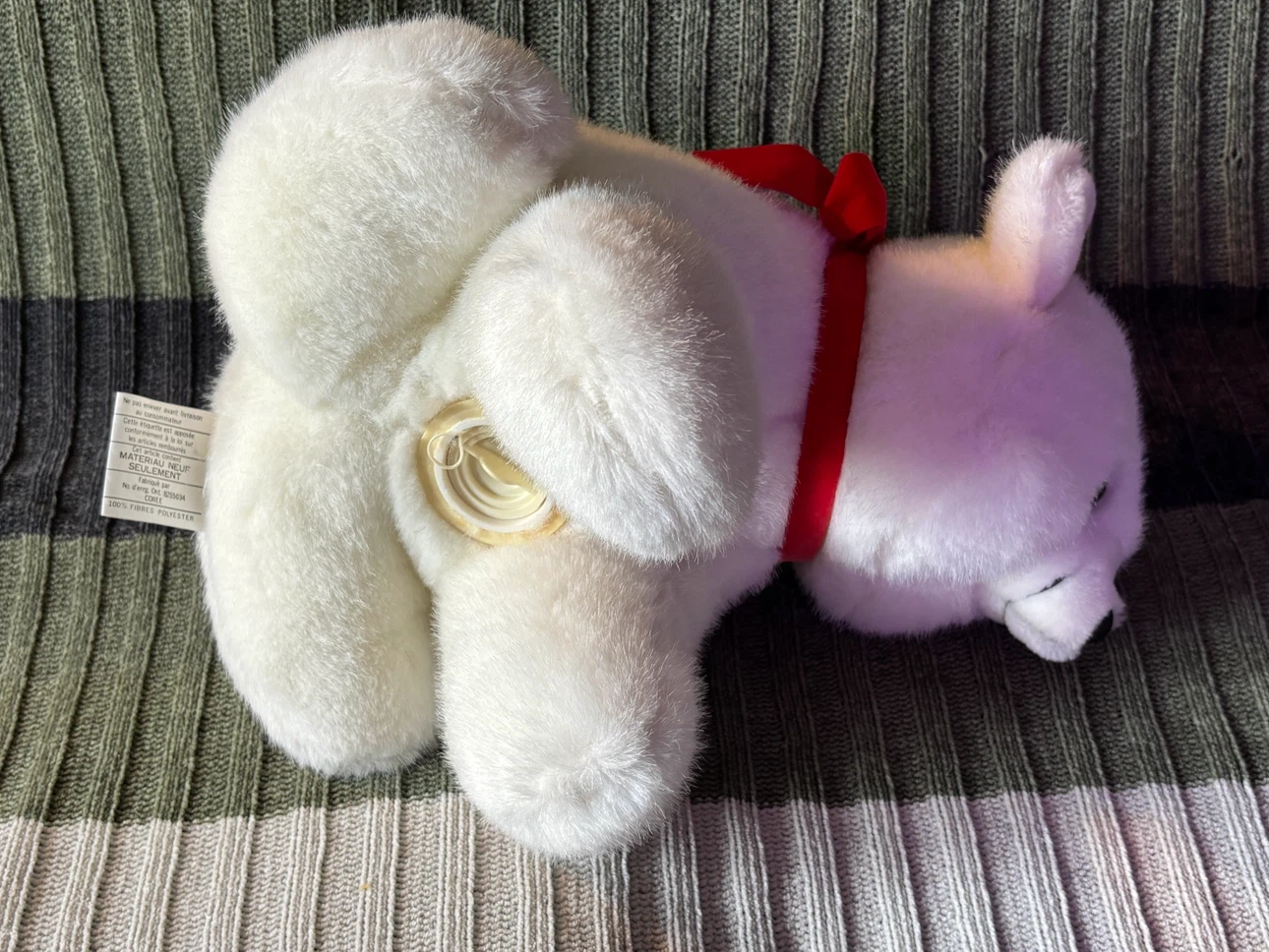 1985 Dakin Brand Nicki Plush Bear Coin Bank - VTG Plush Polar - photo 4