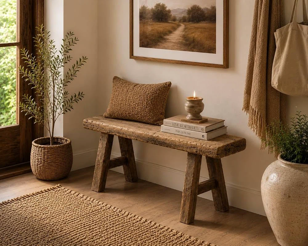 Rustic Reclaimed Wood Bench