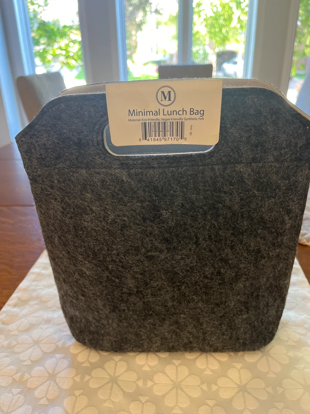 Minimal Grey Felt Lunch Bag
