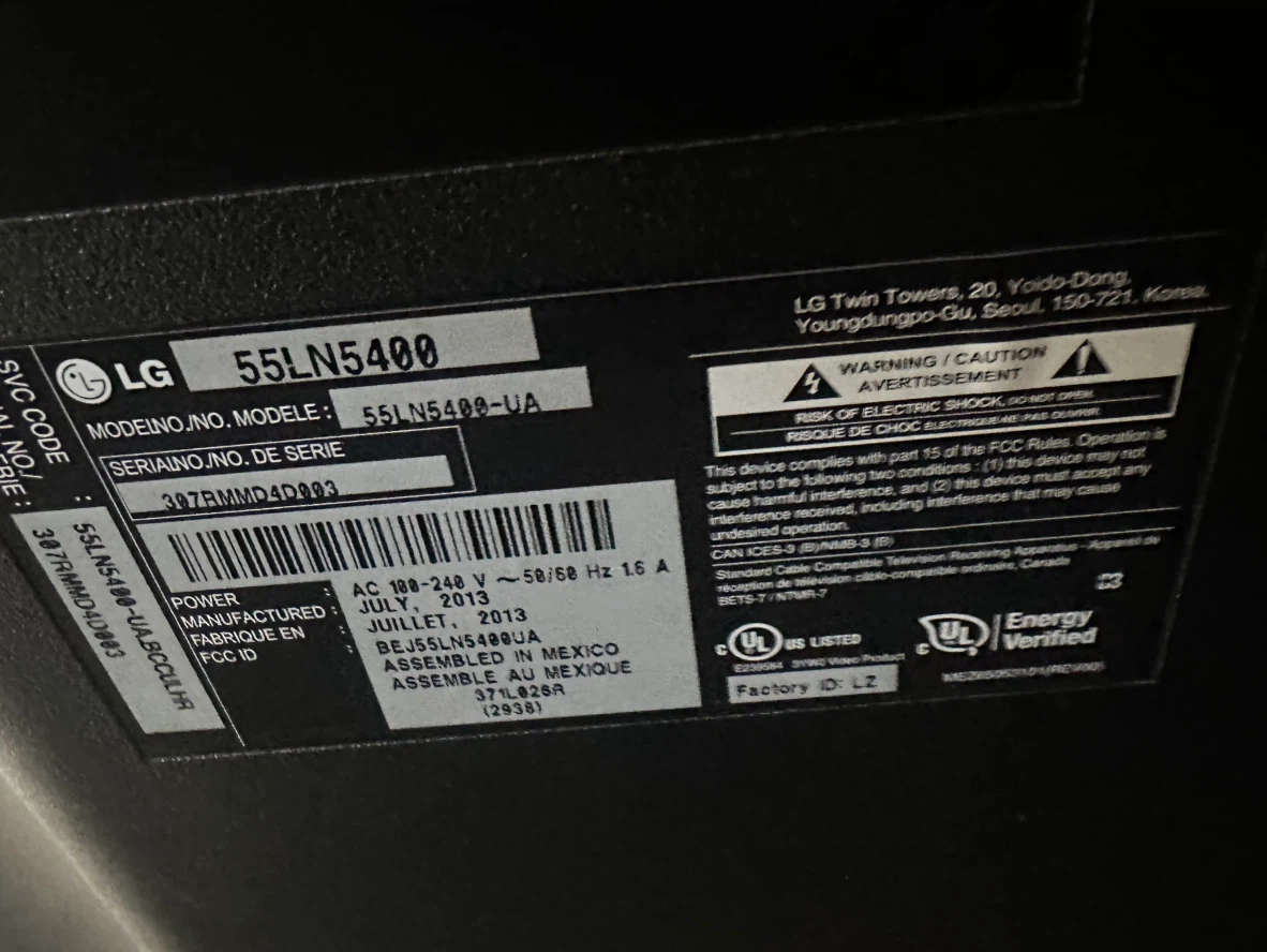 LG 55" HD LED TV. Model-55LN5400 - photo 2