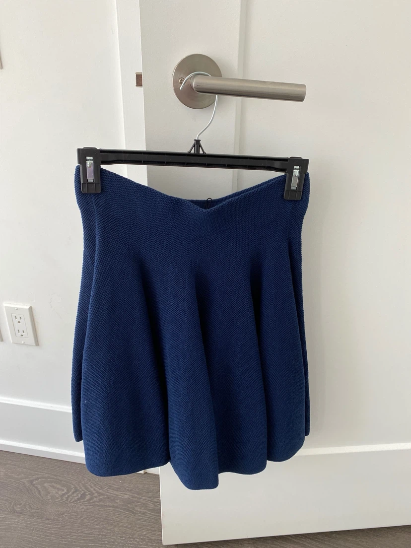 Kenzo Paris Navy Knit Skirt with Tiger Emblem - Size S - photo 2