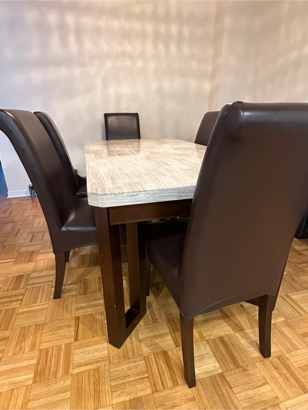 Faux marble top Dining Table - photo 2