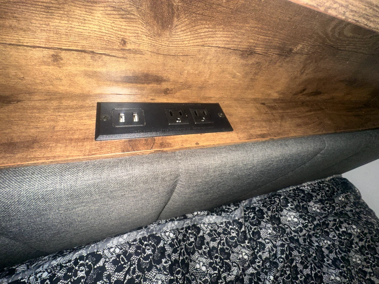 Upholstered Queen Bed Frame with Storage Headboard - photo 3
